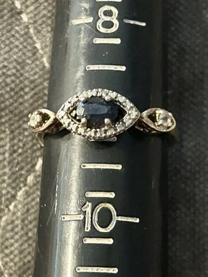 ANILLO ROSS SIMONS PLATA ESTERLINA CHAPADO EN ORO TALLA 9 ZAFIRO #611 Foto 1 de 4