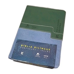 Bíblia Bilíngue Português / Ingles - Verdebl E Azul - NVI Português NIV English - Picture 1 of 12