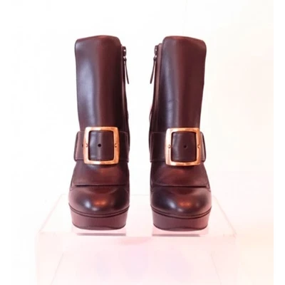 Alexander McQueen Latón Caja Hebilla Envolvente Plataforma Botines 38.5 Nuevo en Caja 1.890 Foto 1 de 4