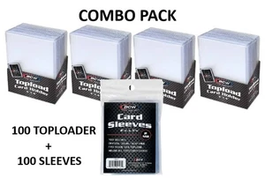 BCW - Regular Top Loader & Sleeve (100) EA - COMBO PACK For Standard Cards 35pt - Picture 1 of 1