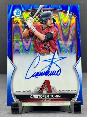 2023 Bowman Chrome #CPA-CT Cristofer Torin 1st Blue Raywave Auto /150 - Image 1 of 2