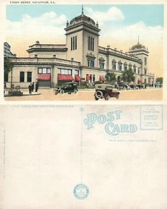 SAVANNAH GA BAHNHOF ANTIKE POSTKARTE EISENBAHNDEPOT - Bild 1 von 1