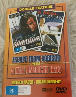 DOUBLE FEATURE DVD, ESCAPE FROM SOBIBOR/ A REAL AMERICAN HERO DVD. ALL REGIONS - Image 1 of 3