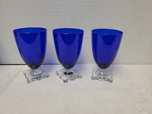 3) Seneca Cobalt Blue Square Stem 903 JUICE GLASS 4 1/4" *MINT* - Picture 1 of 6