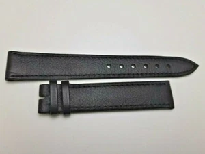 1960-70'S VINTAGE NOS LONGINES 16MM BLACK LEATHER BAND STRAP #7325 - Picture 1 of 3