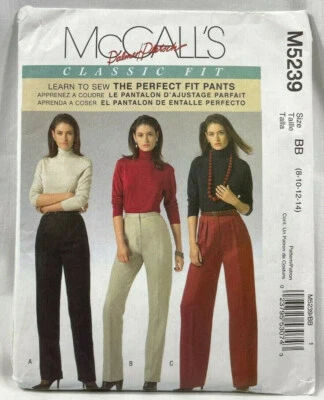 Pantalones de mujer McCalls 2006 patrón de costura M5239 3 estilos talla 8-14 armario 9094 Foto 1 de 2