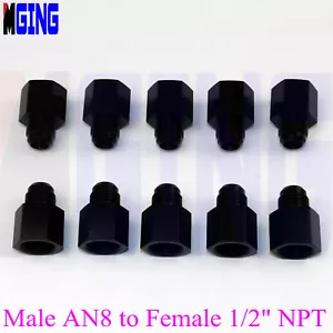 AN8 Male 8AN to 1/2" NPT Female Fitting Flare Reducer Metric Thread Adaptor 10PS - Bild 1 von 5