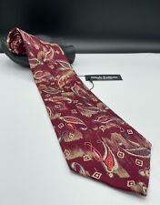 Oscar De La Renta Men's 100% Silk Tie ~ Red ~ Paisley Pattern ~ Vintage!