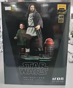 OBI WAN AND THE GIOVANE LEILA IRON STUDIOS DELUXE ART SCALE ANNIVERSARIO 1/10 E - Foto 1 di 6
