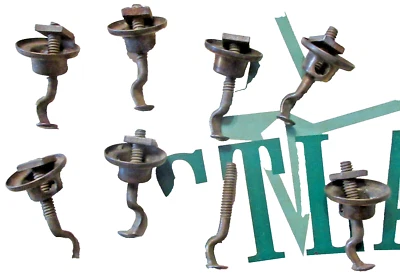 8 Unique Antique Iron Set Of 8 Architectural Drawer Pulls Rare Norched - Image 1 of 3