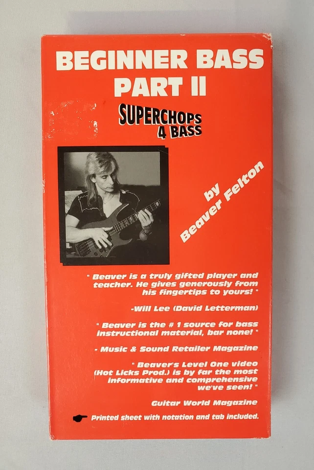 Beginner Bass Part II Beaver Felton Superchops VHS Music Instruction Tape HTF - Image 1 of 4