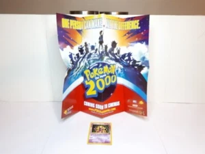 Vintage Pokemon The Movie 2000 Original Mini Poster & Pokemon Card Mewtwo 14 VGC - Picture 1 of 9
