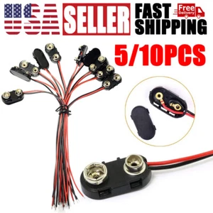 9V SNAP ON BATTERY CLIP CONNECTOR I Type (i) DC 9 Volt Choose Quantity 5/10Pcs - Picture 1 of 4