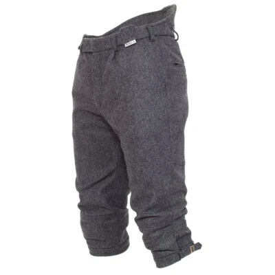Kniebundhose DACHS mit Nierenschutz aus Waliser Loden grau Jagd Wandern Outdoor - Bild 1 von 4
