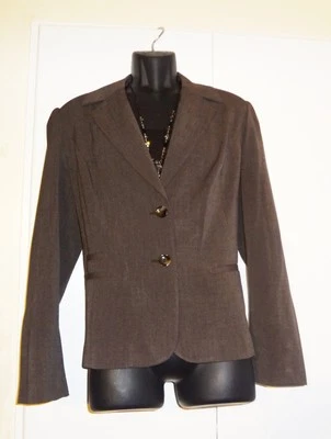Blazer chaqueta de carrera STYLE & CO marrón elástico para mujer talla 16 manga larga  Foto 1 de 4