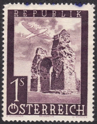 1947  Austria SC# C48 - Windmill, Neusiedler Lake Shore - Used - Image 1 of 2