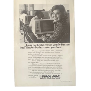 Vintage 1976 Pan Am Reservationists Ad Advertisement - Picture 1 of 4