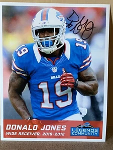 DONALD JONES BUFFALO BILLS AUTOGRAPHED SIGNED 8X10 PHOTO WITH PICTURE - Picture 1 of 3
