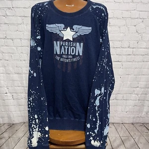 Parish Nation Spellout Logo Heavyweight Sweatshirt Size 5XL Navy - Picture 1 of 7