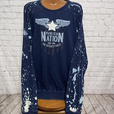 Sudadera de peso pesado con logotipo de hechizos Parish Nation talla 5XL azul marino  Foto 1 de 4