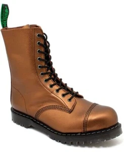Solovair NPS Shoes Made in England 11 Loch Copper Metalic Grain Steel Derby Boot - Picture 1 of 15