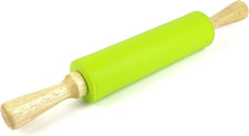 Mattarello Silicone Con Maniglia in Legno Superficie Antiaderente