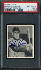 Bobby Thomson PSA DNA Coa Signed 1948 Bowman Reprint Autograph