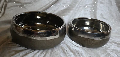 2 ltg. Metall Schale Schalen Dekoschale Obstschale Silber - Bild 1 von 4