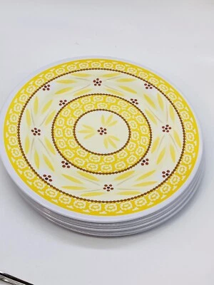 Temptations Old World 黄色三聚氰胺 10.5 英寸餐盘 8 件套 批量 — 第 1/4 张图片