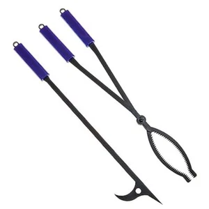 Heavy Duty Fire Tongs Set, 28 inch Fire Poker and Log 28" fire tongs poker set - Picture 1 of 7
