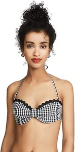 Shoshanna 262209 Women's Classic Black Gingham Bikini Top Swimwear Size C - Picture 1 of 3