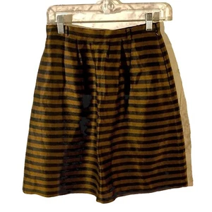 MADEWELL Falda Marrón Negro Lino Seda Línea A 00 - Imagen 1 de 7