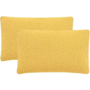 SAFAVIEH Soleil Solid 12" X 20" Indoor/Outdoor Pillow Sunshine Yellow Set of 2 - Picture 1 of 4