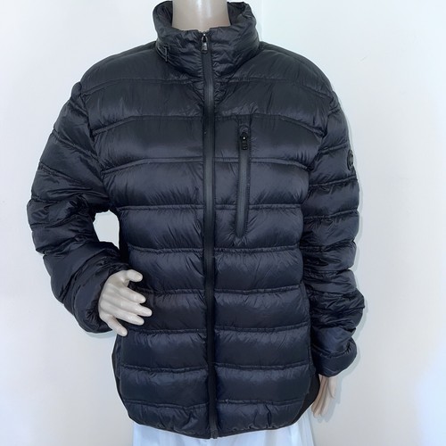 Michael Kors XL (L) Piumino Imbottito Nero Puffer Giacca Cappotto Cappuccio Borsa Tasche Zip