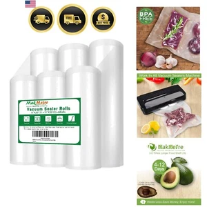 Food Vacuum Sealer Bags Rolls Set 6 Pack 8x20 11x20 BPA Free Puncture Proof - Picture 1 of 9