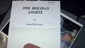 1998 HOLIDAY LIGHT BLUB Hand Painted Needlepoint Canvas w/ Instructions ~ COPPER - Picture 1 of 3