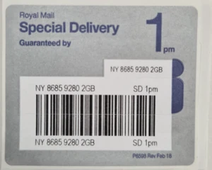 ROYAL MAIL SELF ADHESIVE SILVER SPECIAL DELIVERY BY 1PM NEXT DAY STICKER LABELS