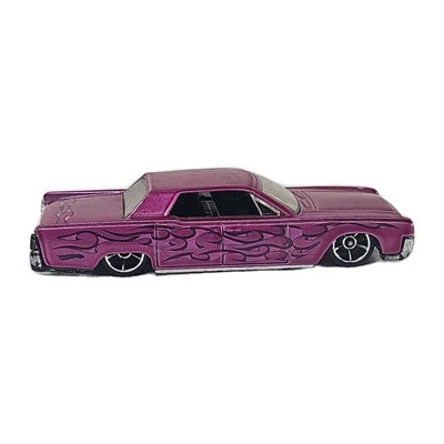 2008 Hot Wheels Rebel Rides 1964 Lincoln Continental Pink Purple Flames Mattel - Image 1 of 4