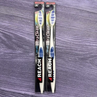 2 Vtg 2001 Reach UltraClean Triple Action Soft 43 Full Head Toothbrush (43) - Image 1 of 4