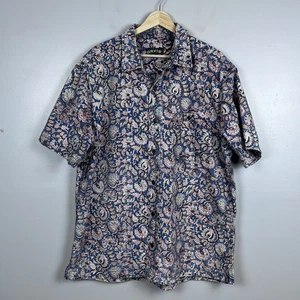 Orvis Men's 100% Cotton Kalamkari Block Printed Button Up Shirt Size L; Floral - Picture 1 of 13