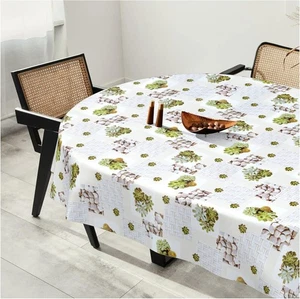 Wachstuchtischdecke Oval 140x180cm Abwaschbar Steine Plastik - Picture 1 of 9