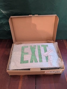 TCP Ausstiegsschild grün silber LED Notleuchte doppelseitig 26D94 Neu in OVP - Bild 1 von 17