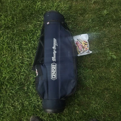 Vintage Genesee Brewing Golf Cart Bag Datrek  Blue Cushioned Strap Genesee Co. - Image 1 of 4