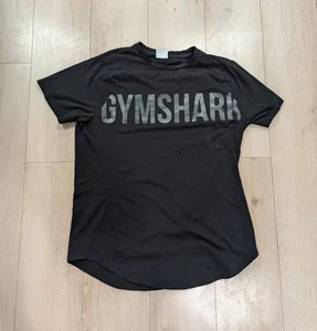 Mens Gymshark Black Camo Bold Logo Spellout Athletic Workout Shirt Size Large L - Foto 1 di 3