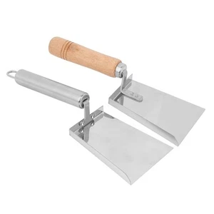 GE 2PCS Beehive Scoop Stainless Steel Honey Scraper Cleaner Beehive Tool - Picture 1 of 19