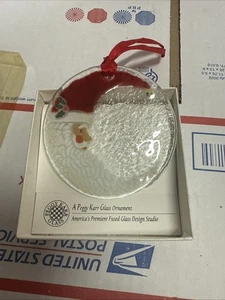 Peggy Karr St. Nick/Santa Crescent Moon Christmas Platter 14" Fused Glass NEW - Picture 1 of 5