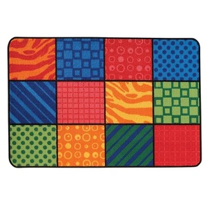 KID$Value 48.19 Patterns at Play Classroom Play Value Rug 4ft x 6ft Rectangle... - Picture 1 of 4