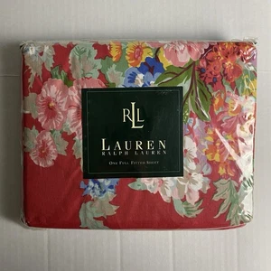 Lauren Ralph Lauren Full Fitted Bed Sheet Beach House Floral Fuchsia New Sealed - Picture 1 of 4