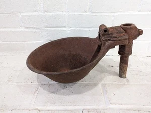Vintage Cast Iron Cattle Watering Bowl Cow Trough Louder Stamped Farmhouse - Picture 1 of 12
