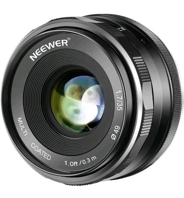 Neewer 35mm F1.7 Large Aperture APS-C Manual Focus Prime Fixed Camera Lens - Image 1 of 4